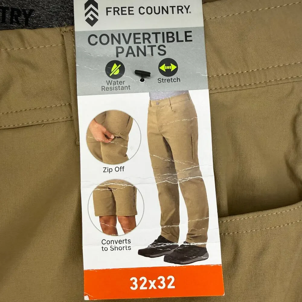 Free Country Convertible Hiking Pants Shorts Men's 32x32 - Picture 5 of 11